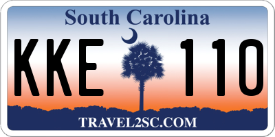 SC license plate KKE110