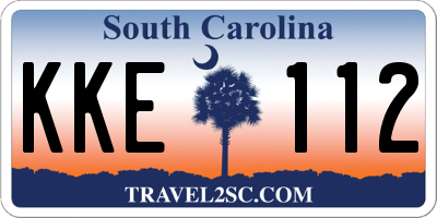 SC license plate KKE112