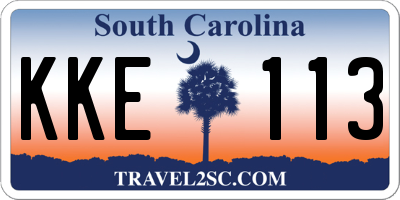 SC license plate KKE113