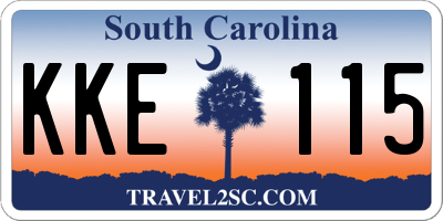 SC license plate KKE115