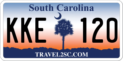 SC license plate KKE120