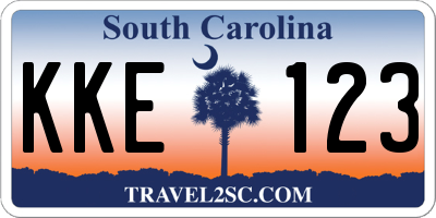 SC license plate KKE123