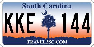 SC license plate KKE144