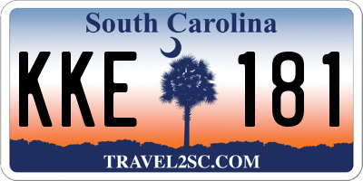 SC license plate KKE181