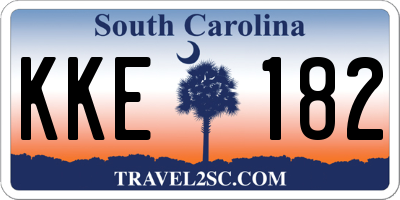 SC license plate KKE182