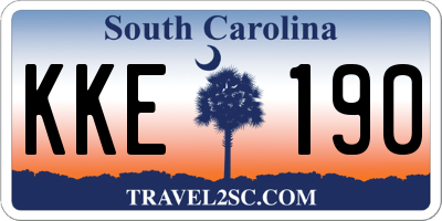 SC license plate KKE190