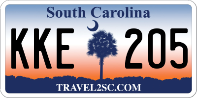SC license plate KKE205