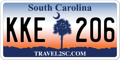 SC license plate KKE206