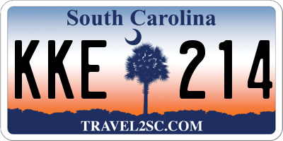 SC license plate KKE214