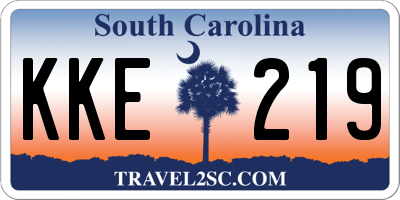 SC license plate KKE219