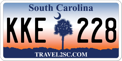 SC license plate KKE228