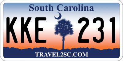 SC license plate KKE231