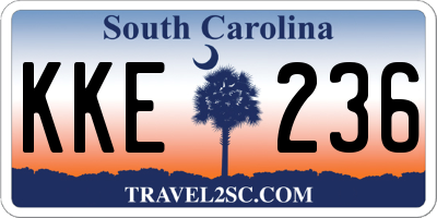 SC license plate KKE236