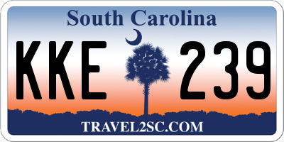 SC license plate KKE239