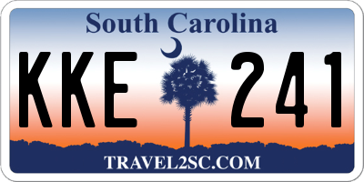 SC license plate KKE241