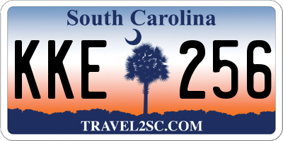 SC license plate KKE256