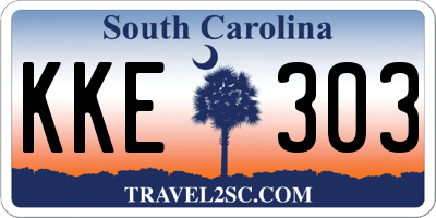 SC license plate KKE303