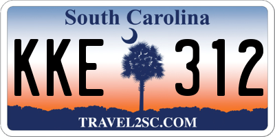 SC license plate KKE312