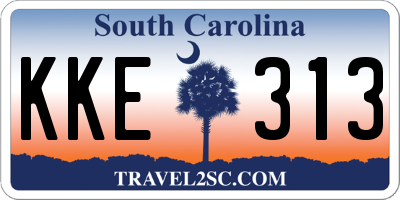 SC license plate KKE313