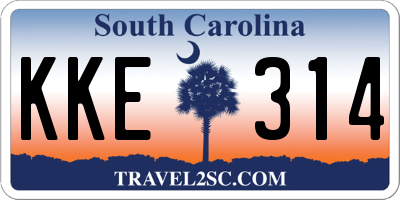 SC license plate KKE314