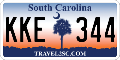 SC license plate KKE344
