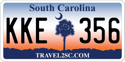 SC license plate KKE356