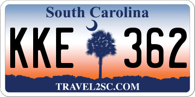 SC license plate KKE362