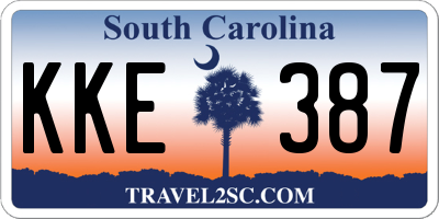 SC license plate KKE387