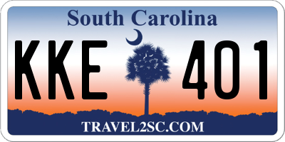 SC license plate KKE401