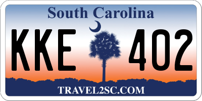 SC license plate KKE402
