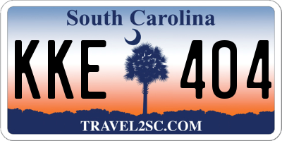 SC license plate KKE404