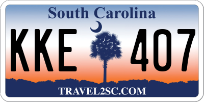 SC license plate KKE407