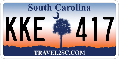SC license plate KKE417