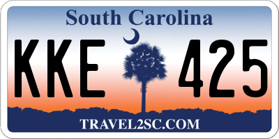 SC license plate KKE425
