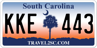 SC license plate KKE443