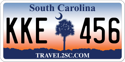 SC license plate KKE456