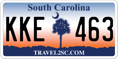 SC license plate KKE463