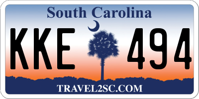 SC license plate KKE494