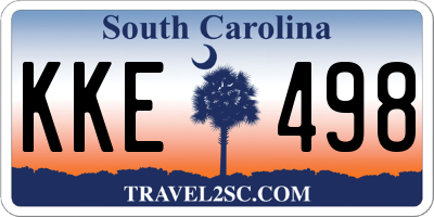 SC license plate KKE498