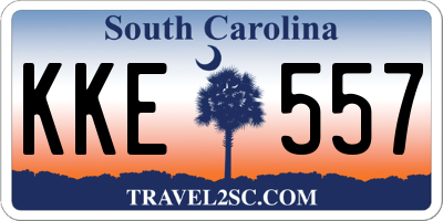 SC license plate KKE557