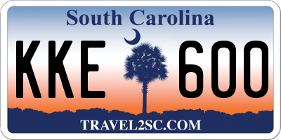 SC license plate KKE600