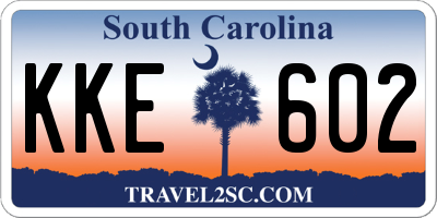SC license plate KKE602