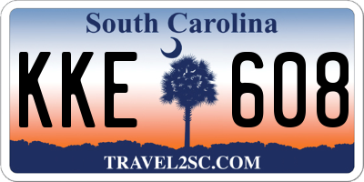 SC license plate KKE608