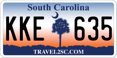 SC license plate KKE635