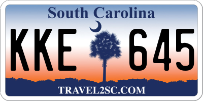 SC license plate KKE645