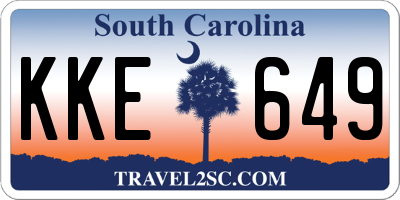 SC license plate KKE649