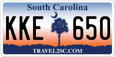 SC license plate KKE650