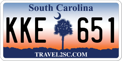 SC license plate KKE651