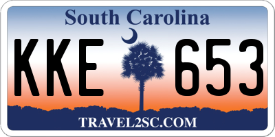 SC license plate KKE653