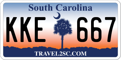SC license plate KKE667